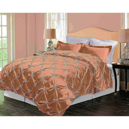 Pintuck Down-Alternative Comforter Set, Taupe, King